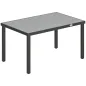 Outsunny Mesa de Comedor de Jardín para 6 Personas con Superficie de Listones Estructura de Acero 140x90x74 cm Gris