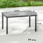 Mesa de Comedor de Jardín para 6 Personas con Superficie de Listones Estructura de Acero 140x90x74 cm Gris