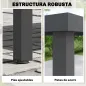 Mesa de Comedor de Jardín para 6 Personas con Superficie de Listones Estructura de Acero 140x90x74 cm Gris