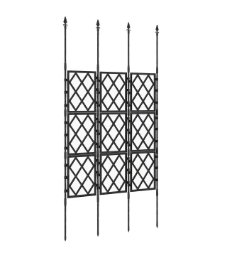 Enrejado de Jardín Plegable Soporte para Plantas Trepadoras con Montaje DIY y Marco de Acero 85x197 cm Negro