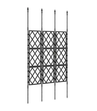Enrejado de Jardín Plegable Soporte para Plantas Trepadoras con Montaje DIY y Marco de Acero 85x197 cm Negro