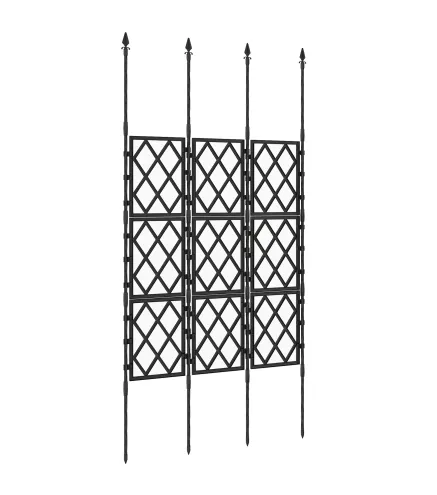 Enrejado de Jardín Plegable Soporte para Plantas Trepadoras con Montaje DIY y Marco de Acero 85x197 cm Negro
