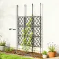 Enrejado de Jardín Plegable Soporte para Plantas Trepadoras con Montaje DIY y Marco de Acero 85x197 cm Negro