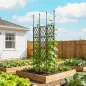 Enrejado de Jardín Plegable Soporte para Plantas Trepadoras con Montaje DIY y Marco de Acero 85x197 cm Negro
