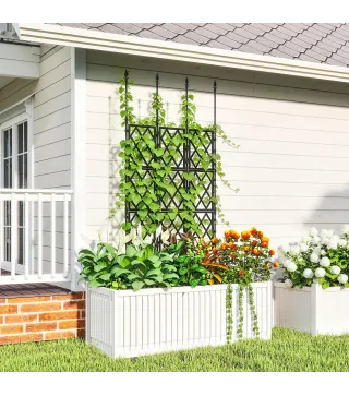 Enrejado de Jardín Plegable Soporte para Plantas Trepadoras con Montaje DIY y Marco de Acero 85x197 cm Negro