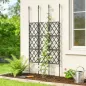 Enrejado de Jardín Plegable Soporte para Plantas Trepadoras con Montaje DIY y Marco de Acero 85x197 cm Negro