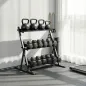 SPORTNOW Soporte para Mancuernas de 3 Niveles Estante de Pesas de Acero con Barras Ajustables para Gimnasio Casa Carga 200 kg