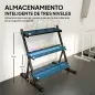 Soporte para Mancuernas de 3 Niveles Estante de Pesas de Acero con Barras Ajustables para Gimnasio Casa Carga 200 kg
