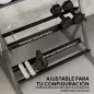 Soporte para Mancuernas de 3 Niveles Estante de Pesas de Acero con Barras Ajustables para Gimnasio Casa Carga 200 kg
