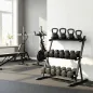 Soporte para Mancuernas de 3 Niveles Estante de Pesas de Acero con Barras Ajustables para Gimnasio Casa Carga 200 kg
