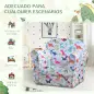 Sillón Infantil para +18 Meses con Estampado de Dinosaurios Acolchado de Espuma y Franela 50x39x44 cm Multicolor