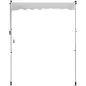 Toldo Manual Retráctil 200x150x170-280 cm para Balcón y Terraza con Altura Ajustable con Manivela Blanco
