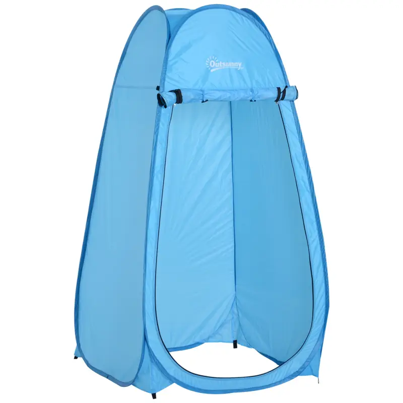 Tienda de Ducha Pop Up con Protección UV Techo Impermeable y Asa para Camping Playa 100x100x185 cm Azul