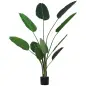 Planta de Decoración Artificial de Palma Árbol Realista con Maceta 10 Hojas Ф18x180cm para Interior No Requiere Instalación