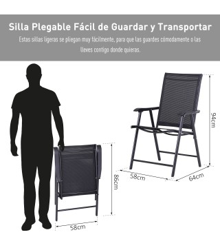Conjunto de 2 Sillas Plegables