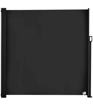 Toldo Lateral Retráctil 350x180 cm Pantalla Enrollable Mampara de Privacidad y Protección Solar Gris Oscuro
