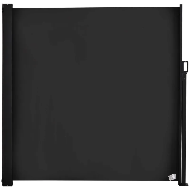 Toldo Lateral Retráctil 350x180 cm Pantalla Enrollable Mampara de Privacidad y Protección Solar Gris Oscuro