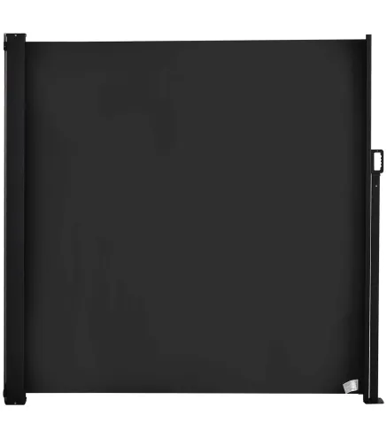 Toldo Lateral Retráctil 350x180 cm Pantalla Enrollable Mampara de Privacidad y Protección Solar Gris Oscuro