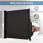 Toldo Lateral Retráctil 350x180 cm Pantalla Enrollable Mampara de Privacidad y Protección Solar Gris Oscuro