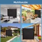 Toldo Lateral Retráctil 350x180 cm Pantalla Enrollable Mampara de Privacidad y Protección Solar Gris Oscuro