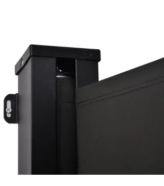 Toldo Lateral Retráctil 350x180 cm Pantalla Enrollable Mampara de Privacidad y Protección Solar Gris Oscuro