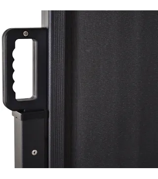 Toldo Lateral Retráctil 350x180 cm Pantalla Enrollable Mampara de Privacidad y Protección Solar Gris Oscuro