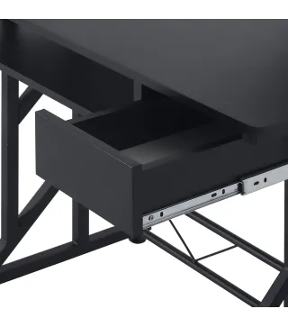 Mesa de Escritorio Mesa de Estudio con Bandeja de Teclado y Cajón Mesa de Ordenador para Despacho 90x50x100 cm Negro