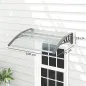 Marquesina para Puertas y Ventanas 100x75 cm con Paneles de Policarbonato Barra de Aluminio Transparente