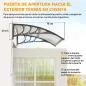 Marquesina para Puertas y Ventanas 100x75 cm con Paneles de Policarbonato Barra de Aluminio Transparente