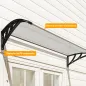Marquesina para Puertas y Ventanas 110x60 cm con Paneles de Policarbonato Regleta de Aluminio Transparente