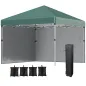 Carpa Plegable Pop-up 3x3 m con 2 Paredes Laterales Anti-UV Altura Ajustable Sacos de Arena y Bolsa de Transporte Verde