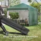 Carpa Plegable Pop-up 3x3 m con 2 Paredes Laterales Anti-UV Altura Ajustable Sacos de Arena y Bolsa de Transporte Verde