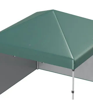 Carpa Plegable Pop-up 3x3 m con 2 Paredes Laterales Anti-UV Altura Ajustable Sacos de Arena y Bolsa de Transporte Verde