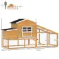 Gallinero de Madera Exterior Jaula para 2-4 Gallinas con Corral de Alambre Techos Asfálticos Nido Bandeja Extraíble y Rampa 200x