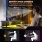 Escritorio Gaming con Luces LED 100x60 cm omas de Corriente Soporte para Monitor Estantes y Control Remoto Negro