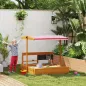 Arenero de Madera para Niños con Techo Regulable con Juguetes de Cocina Juego para Niños 3-7 Años 114x110x110 cm Marrón Arenero de Madera para Niños con Techo Regulable con Juguetes de Cocina Juego para Niños 3-7 Años 114x110x110 cm Marrón