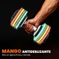 Mancuerna Ajustable 5 en 1 de 5 a 25 kg con Base de Almacenamiento y Mango Antideslizante para Casa Gimnasio Multicolor