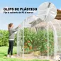Invernadero de Túnel 3x2x2 m con 2 Puertas Enrollables Estructura de Acero Galvanizado Cubierta PE Anti-UV Transparente