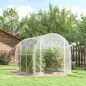 Invernadero de Túnel 3x2x2 m con 2 Puertas Enrollables Estructura de Acero Galvanizado Cubierta PE Anti-UV Transparente Invernadero de Túnel 3x2x2 m con 2 Puertas Enrollables Estructura de Acero Galvanizado Cubierta PE Anti-UV Transparente