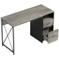 Mesa de Ordenador 120x50 cm Escritorio de Ordenador Industrial con Compartimento y 2 Cajones para Oficina Gris Claro