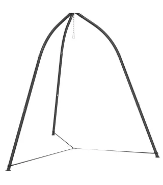 Soporte para Silla Colgante Triangular con Cadena Ajustable Base Estable para Patio Jardín Carga 150 kg Negro