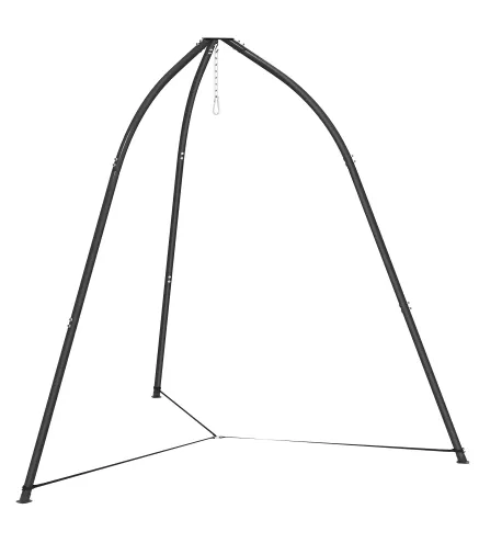 Soporte para Silla Colgante Triangular con Cadena Ajustable Base Estable para Patio Jardín Carga 150 kg Negro