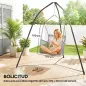 Soporte para Silla Colgante Triangular con Cadena Ajustable Base Estable para Patio Jardín Carga 150 kg Negro