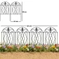 Set de 4 Vallas de Jardín Metálicas 125x56 cm con Diseño Arqueado Resistente Fácil de Instalar para Patio Césped Negro