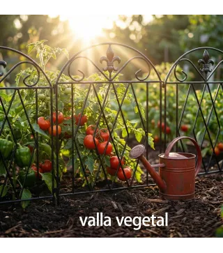 Set de 4 Vallas de Jardín Metálicas 125x56 cm con Diseño Arqueado Resistente Fácil de Instalar para Patio Césped Negro