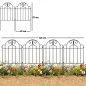 Set de 4 Vallas de Jardín Metálicas 125x57 cm con Diseño Arqueado Resistente Fácil de Instalar para Patio Césped Negro