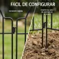 Set de 4 Vallas de Jardín Metálicas 125x57 cm con Diseño Arqueado Resistente Fácil de Instalar para Patio Césped Negro