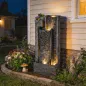 Fuente de Jardín con Luces LED Maceta y Bomba Fuente Decorativa en Cascada de 5 Niveles 38x19x101 cm Gris Oscuro Fuente de Jardín con Luces LED Maceta y Bomba Fuente Decorativa en Cascada de 5 Niveles 38x19x101 cm Gris Oscuro