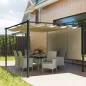 Pérgola de Jardín 4x3 m con Techo Retráctil 3 Laterales Enrollables UPF30+ Cenador de Jardín para Patio Exterior Beige