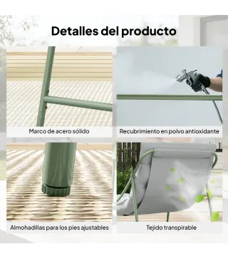 Conjunto de Jardín de 3 Piezas con 2 Sillas Lounge Mesa de Café y Cojines para Exterior Patio Balcón Gris Claro